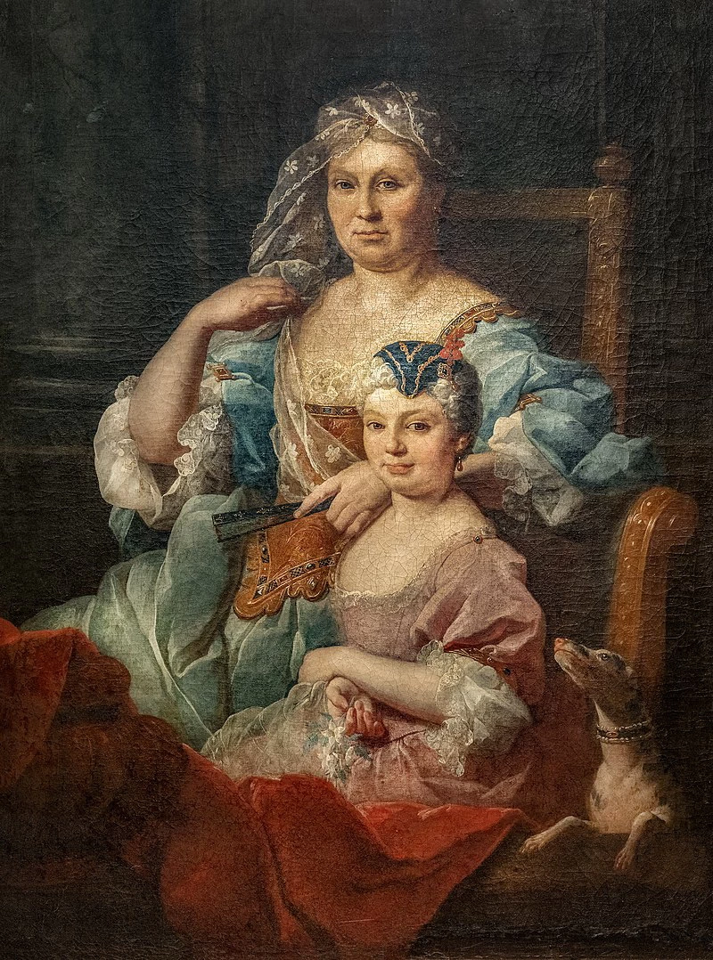 Ritratto di madame Poulhariez e la figlia Anna - Musée des Beaux, Arts de Carcassonne